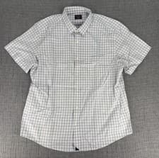 Image of UNTUCKit Clarke Shirt Men's 2XL Reg Blue White Check Short Sleeve Button Up NEW
