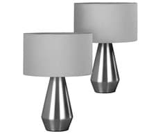 Image of Maya Touch Control Table Lamps Pair Grey 6W Dimmer Switch Habitat Touch Sensor