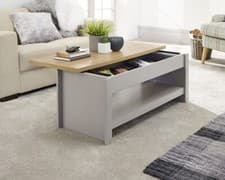 Image of Boxed Grey Lancaster Lift Up Coffee Table- LOCAL DELIVERY ONLY