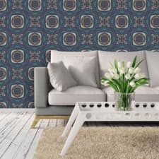 Image of Aurora Teal Wallpaper 97873 by Holden Decor Retro Lounge Living Room
