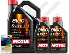Image of Motul 8100 X-Clean EFE 5W-30 Fully Syn Engine Oil 7 Litre 7L + 5L SCREENWASH TAB