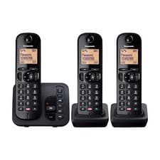 Image of Panasonic KX-TGC263EB Cordless Phone, Three Handsets with Answering Machine