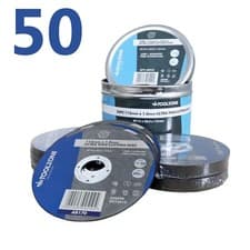 Image of 50 Cutting Discs 115 X 1 X 22.22mm Steel INOX Stainless Iron Metal + Storage Tin