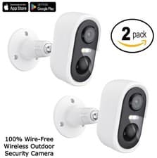 Image of Wireless Battery Security Cameras 2K 3MP 2 Pack with Spotlights Night Vision