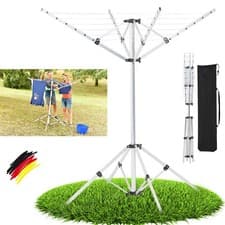 Image of Rotary Washing Line Clothes Line Heavy Duty Clothes Airer Outdoor Foldable Dryer