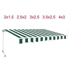 Image of Retractable Awning Manual Outdoor Garden Canopy Patio Sun Shade Shelter 8 Colour