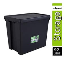 Image of Wham Bam Super Strong Recycled Black Heavy Duty Storage Box 92 Litre