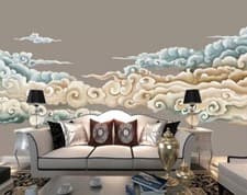 Image of 3D Clouds Painting N01369 Wallpaper Wall Mural Removable Self-adhesive Sticker