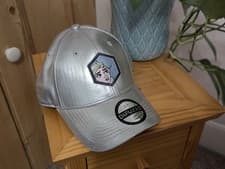 Image of OFFICIAL DISNEY FROZEN 2 ELSA SILVER FOIL PRINT STRAPBACK BASEBALL CAP - BNWT