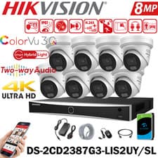 Image of Hikvision DS-2CD2387G3-LIS2UY/SL AI ColorVu 3.0 4K 8MP IP Camera 2way Talk Alarm