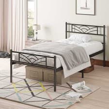 Image of Simple Budget metal bed Single bed Frame with Mattress Option Bedroom Furniture