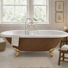 Image of 1700mm Copper Freestanding Roll Top Bath With Feet Choice Traditional