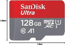 Image of SanDisk 128GB Ultra microSDXC Memory Card + SD adapter Class 10 140 MB/s