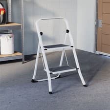 Image of 2 3 4 Step Ladder Folding Portable Compact Heavy Duty Iron Anti-Slip Mat Stool