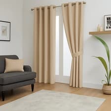 Image of New Thick 100% Blackout Ready Made Eyelet Ring Top Curtain Pair Energy Saving