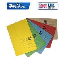 Image of Pack of 50 Eco-Friendly Foolscap Document Wallets in Vibrant Assorted Colors