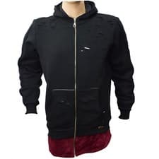 Image of Mens TIM Winter Hoodie Zip Up Hooded Jacket Sweatshirt Long Sleeve Long Length