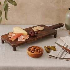 Image of Large Wooden Chopping Paddle Meat Cutting Board Serving Platter with Handle