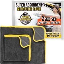Image of Pro Dryer Plush Silk Microfiber Drying Towel (2 Size Set (20” x 20”) + (30” x...