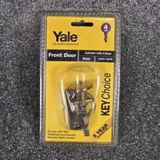 Image of Yale P1109 Replacement Rim Cylinder Front Door Lock - Brass - 4 Keys