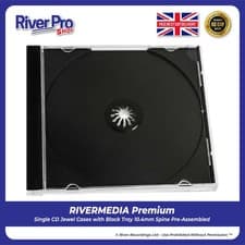 Image of 25 CD Jewel Cases With Black Tray Assembled 10.4mm Spine High Quality Brand New