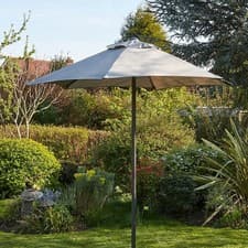 Image of Garden Parasol Grey 2 Metre Patio Shade Sun Umbrella Rust Proof Aluminium Pole