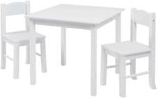 Image of Liberty House Toys Children's White Wooden Table & 2 Chairs Set, Engineered