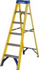 Image of Werner fibreglass 1.7m 6 Step swing back Step Ladder