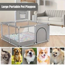 Image of Large Pet Dog Playpen Portable Puppy Safety Yard Activity Center 128X128X66CM UK
