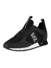 Image of EA7 Men's Woven Trainers, Black
