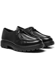 Image of Men's GEOX Black Leather Spherica Ec7 Moccasins Derby Shoes 10UK/44EU New Boxed