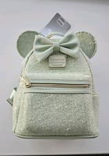 Image of Loungefly Disney Parks Minnie Mouse Mint Green Sequin Backpack