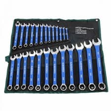 Image of Combination Spanner Metric Set Soft Grip 6-32mm Open Ring + Roll 25pc