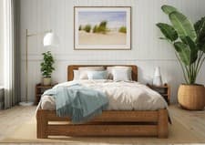 Image of Solid Wooden Bed Frame F1 Aurora Super King, King, Double, Small Double, Single