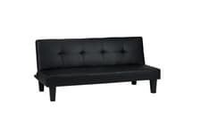 Image of Franklin 2‑Seater Sofa Bed – Black Faux Leather