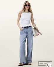 Image of All Saints Blake Fray Blue Denim Jeans Size L / 32