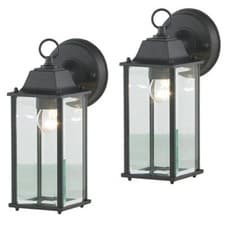 Image of Litecraft Colone Wall Light Bevelled Glass Outdoor IP23 E27 Lantern - 5 Colours