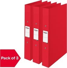 Image of Rexel Choices A4 Polypropylene Ring Binder Red Pack 3 2115730