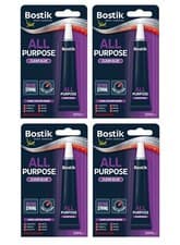 Image of 4 X Bostik All Purpose Clear Glue Ultra Strong Long Lasting Bond Adhesive 20ML