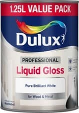 Image of Dulux Professional Liquid Gloss Pure Brilliant White Wood Metal Paint 1.25L