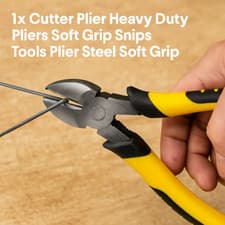 Image of Heavy Duty Cutter Pliers – Side Cutters with Soft Grip Handles – Steel Tools UK