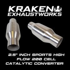 Image of 2.5" INCH SPORTS CAT CATALYTIC CONVERTER HI FLOW 200 CELL UNIVERSAL STAINLESS