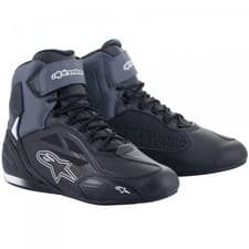 Image of Alpinestars Faster-3 Drystar Waterproof Motorcycle Riding Shoes - Black / Grey