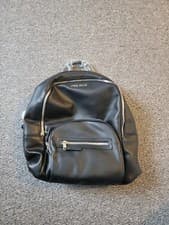 Image of NEW Jack Wills Back Pack Black Faux Leather Vegan Dimensions H 39cm W30cm D18cm