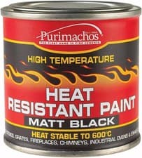 Image of Everbuild Matt Black Heat Resistant Paint Fire Oven Stove Engine Exhausts- 125ml