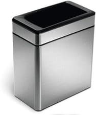 Image of Simplehuman CW1225 10L Slim Profile Open Office Bin Stainless Steel