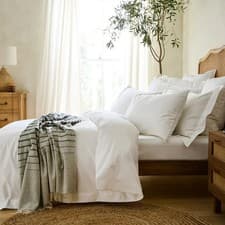 Image of Luxury 1000 Thread Count Luxe Edged Duvet Cover 100% Sateen Pure Cotton Sheets