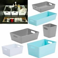 Image of PLASTIC HANDY STUDIO BASKET STORAGE TIDY ORGANIZER BASKETS WITH HANDLES HOME