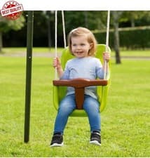 Image of Baby Nursery Swing Seat with Safety harness & High Back Support Outdoor Fun Gift