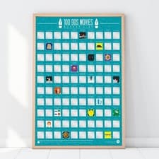 Image of Scratch Off Movie Poster 100 90s Movies Bucket List Gift Republic Fun Gift Idea